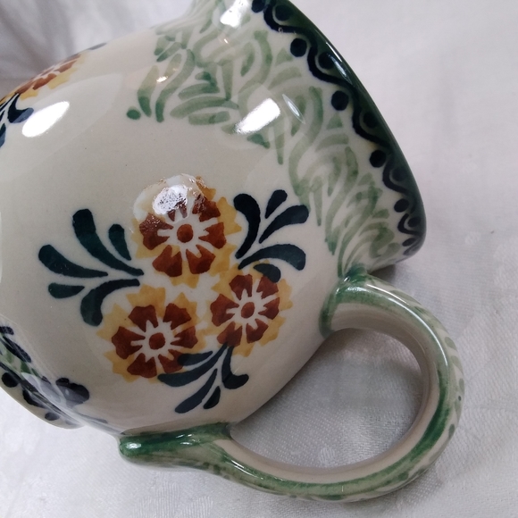 Boleslawiec Pottery MUG Hand Made Poland Floral - Picture 9 of 10